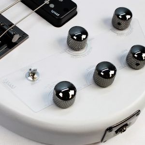 Yamaha TRBX304 4-string bass white controls