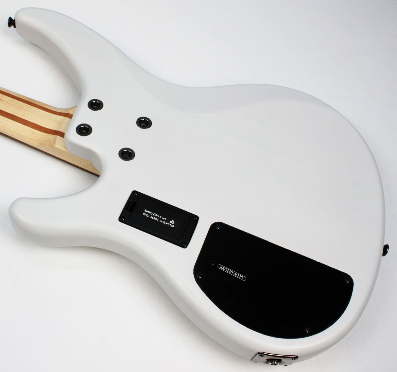 Yamaha TRBX304 4-string bass white back of body angled