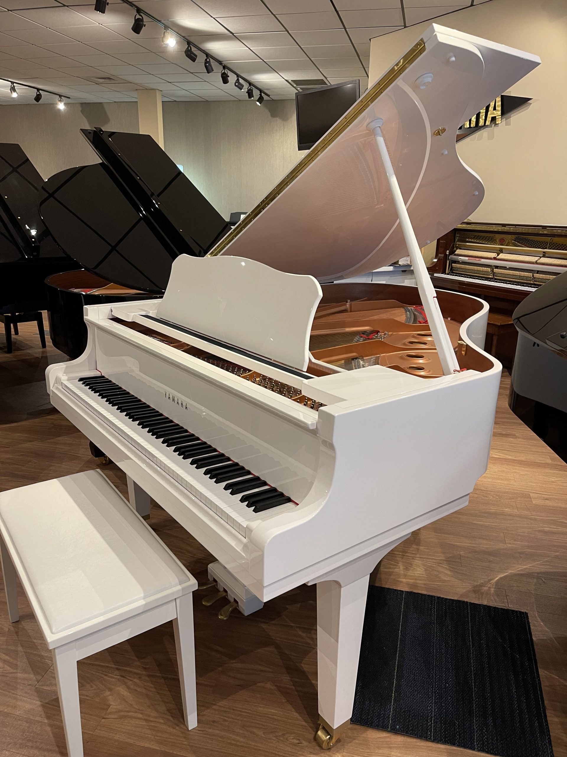 White Yamaha CG2 Grand Piano