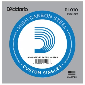 D'Addario 10 Single Plain Steel String