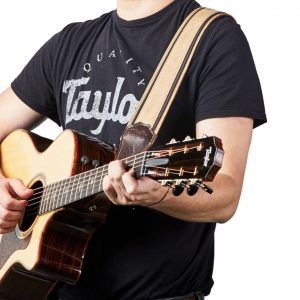 Taylor Reflections 2.5" Leather Guitar Strap, Spruce & Ebony - Image 2