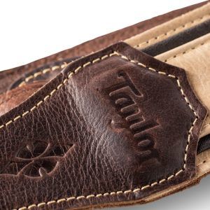 Taylor Reflections 2.5" Leather Guitar Strap, Spruce & Ebony - Image 4