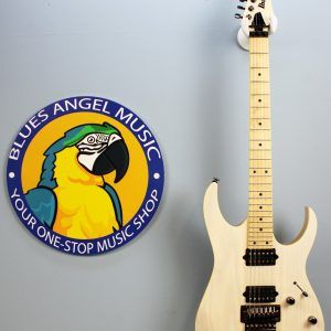 Ibanez RG652AHM-AWD Prestige Electric Guitar full front view in Antique White Blonde finish