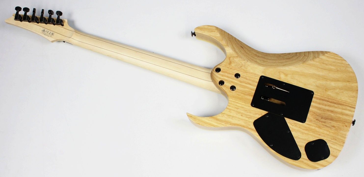 IMG_8606 Full back view of Ibanez RG652AHM-AWD Prestige showing Ash body and neck construction