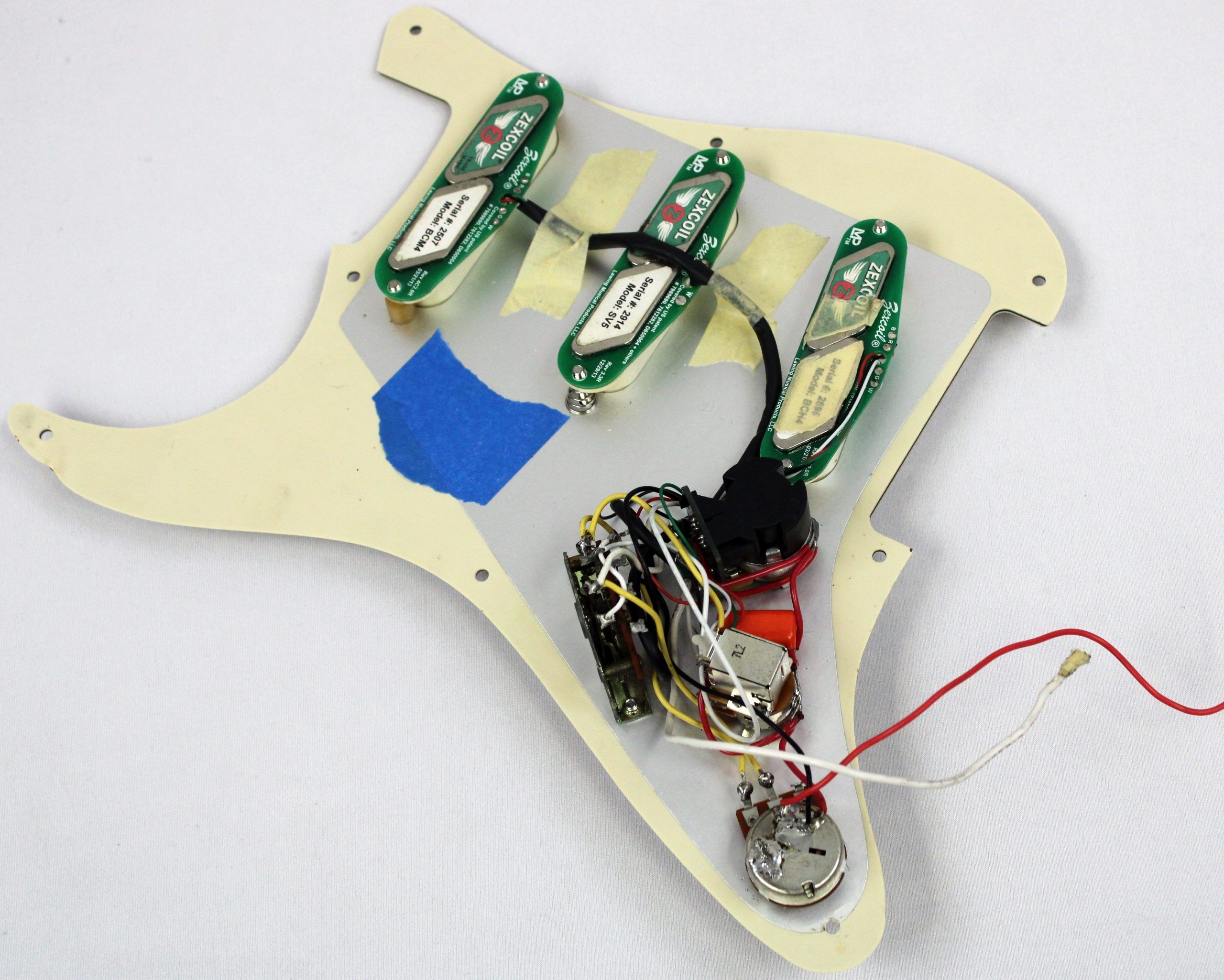 Loaded Pearloid Pickguard with Zexcoil Legacy Series Strat Style Pickup