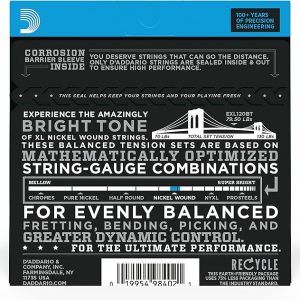 D'Addario EXL120BT XL Nickel Wound Electric Guitar Strings - .009-.040 Super Light Balanced Tension - Image 2