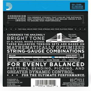 D'Addario EXL110BT XL Nickel Wound Electric Guitar Strings - .010-.046 Balanced Tension Regular Light - Image 2