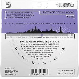 D'Addario EJ26 Phosphor Bronze Acoustic Guitar Strings -.011-.052 Custom Light - Image 2