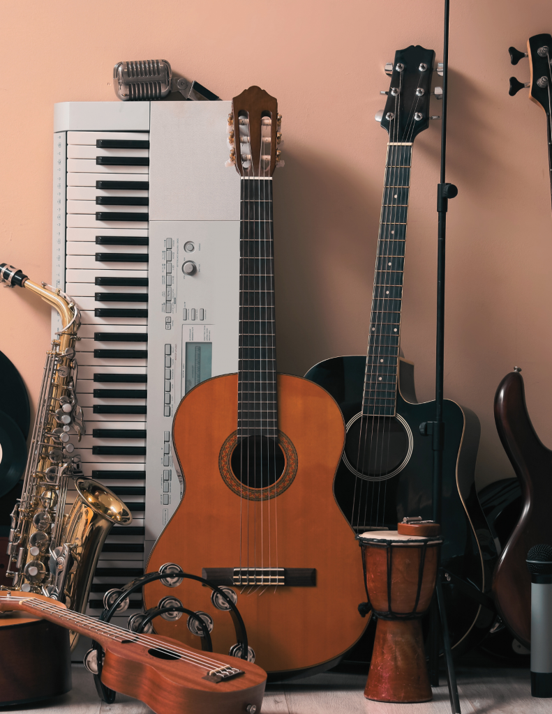 photo with collection of different instruments on display