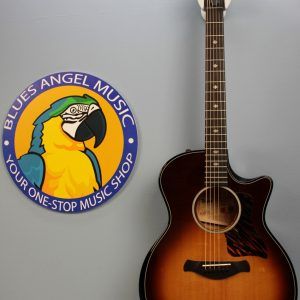 Taylor Builder’s Edition 514ce Tobacco Kona Burst acoustic-electric guitar landing photo with jojo logo