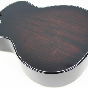 Taylor Builder’s Edition 514ce Tobacco Kona Burst acoustic-electric guitar back of sam ash body angled