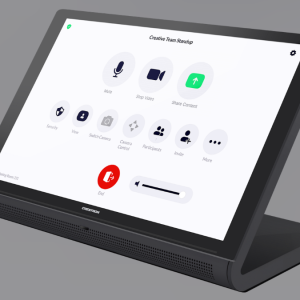 Open box Crestron TS-1070-B-S unit with packaging and accessories included.