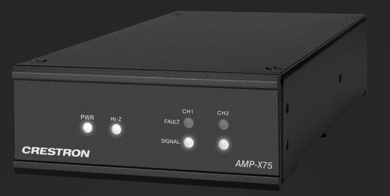 Mint Open Box Crestron AMP-X75 in Black front angle