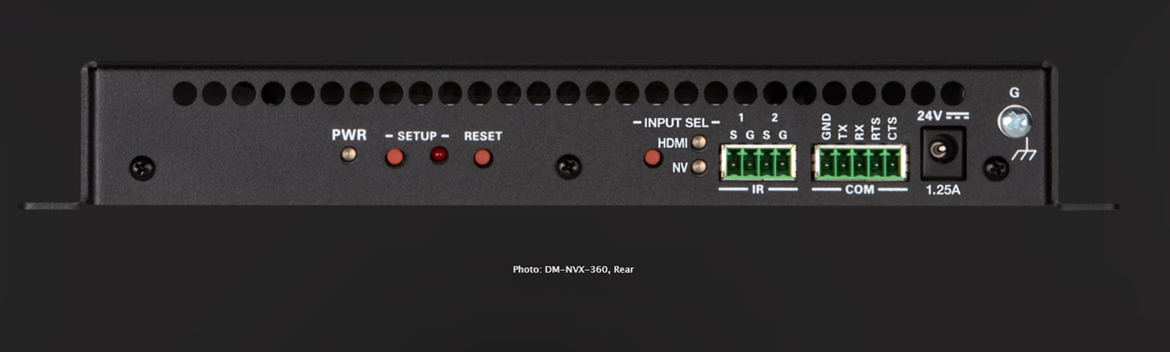 Crestron DM-NVX-360 front side inputs and jacks