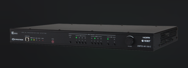 Front view of Crestron DMPS3-4K-150-C 3 Series 4K DigitalMedia Presentation System, black, MINT OPEN BOX