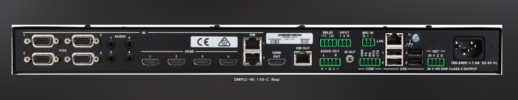 Crestron DMPS3-4K-150-C 3 Series 4K DigitalMedia Presentation System - Black | MINT OPEN BOX - Image 4