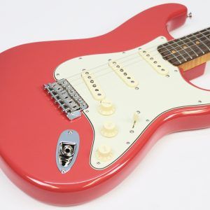 Brand new Fender Limited Edition American Vintage II ’61 Stratocaster in Fiesta Red front of alder body angled