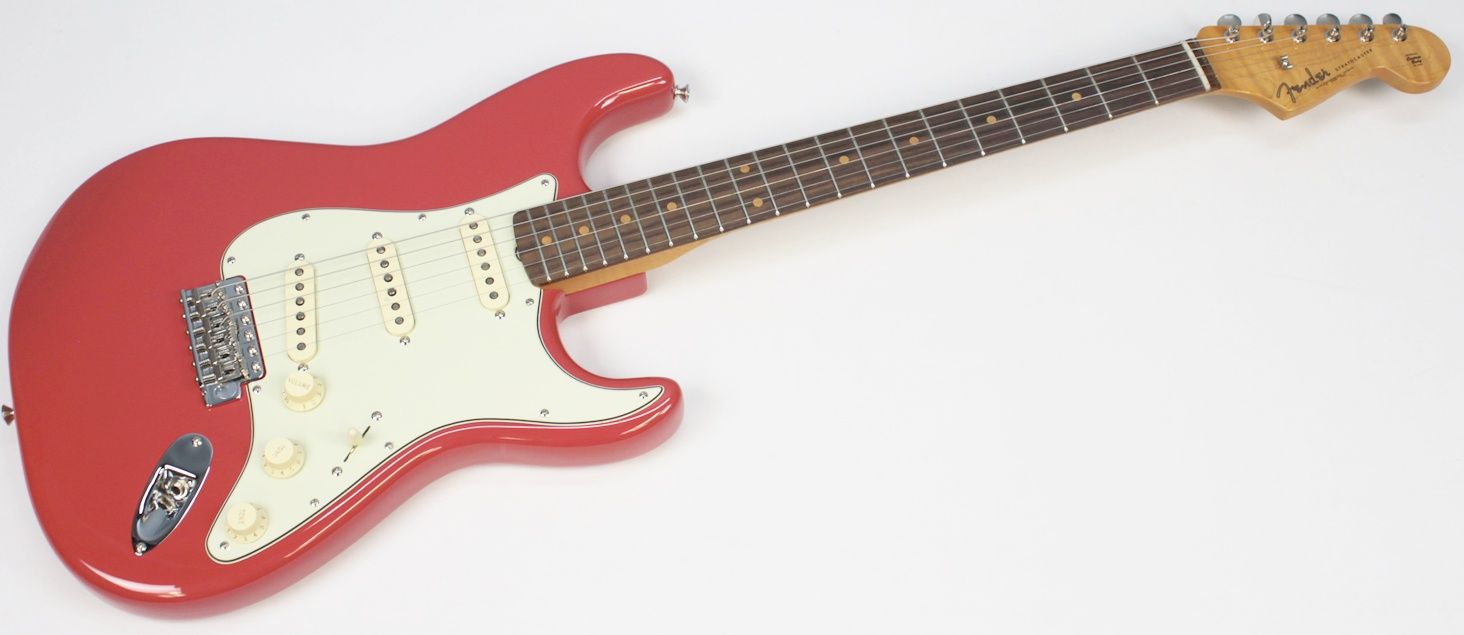 Brand new Fender Limited Edition American Vintage II ’61 Stratocaster in Fiesta Red front of the whole instrument