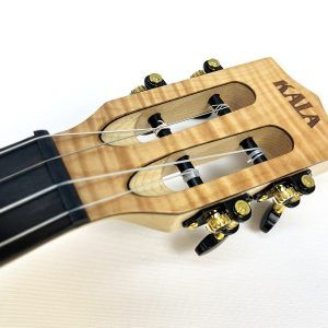 All Solid Flame Maple Cutaway Baritone Ukulele w/EQ & amp + Gig Bag - Image 8