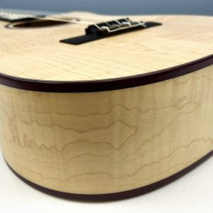 All Solid Flame Maple Cutaway Baritone Ukulele w/EQ & amp + Gig Bag - Image 12
