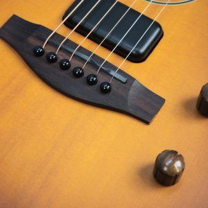 Fender Acoustasonic Standard Telecaster Honey Burst bridge and volume & blend controls