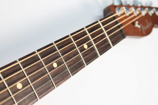 Fender Acoustasonic Standard Telecaster Honey Burst rosewood fretboard and white dot fret markers