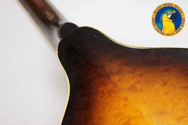 Gibson EM-150 Mandolin, Gibson EM-150, Gibson Electric Mandolin, Vintage Gibson Mandolin, Gibson P90 Mandolin, Original P-90 Pickup, Late 1940s Gibson, Early 1950s Gibson, 1940s Electric Mandolin, 1950s Electric Mandolin, Vintage Electric Mandolin, Sunburst Mandolin, Gibson Sunburst, USA Made Gibson, Kalamazoo Gibson, Collectible Gibson, Vintage String Instrument, P90 Tone, Upgraded Gibson Mandolin, Player Grade Vintage Gibson, Rare Gibson Mandolin, Blues Mandolin, Folk Mandolin, Americana Instrument, Electric Folk Instrument, Vintage Music Gear, Original Gibson Pickup, Classic Gibson, Vintage Mandolin for Sale, Blues Angel Music