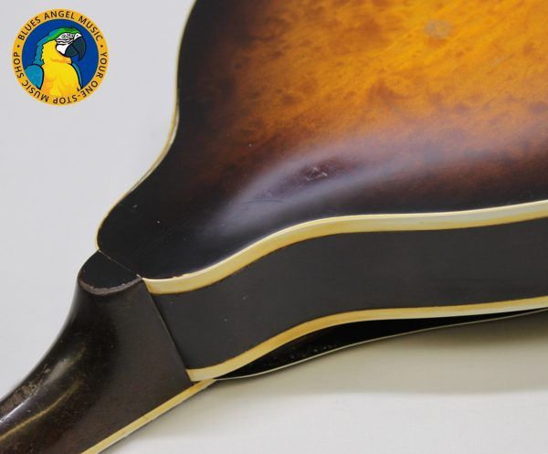 Gibson EM-150 Mandolin, Gibson EM-150, Gibson Electric Mandolin, Vintage Gibson Mandolin, Gibson P90 Mandolin, Original P-90 Pickup, Late 1940s Gibson, Early 1950s Gibson, 1940s Electric Mandolin, 1950s Electric Mandolin, Vintage Electric Mandolin, Sunburst Mandolin, Gibson Sunburst, USA Made Gibson, Kalamazoo Gibson, Collectible Gibson, Vintage String Instrument, P90 Tone, Upgraded Gibson Mandolin, Player Grade Vintage Gibson, Rare Gibson Mandolin, Blues Mandolin, Folk Mandolin, Americana Instrument, Electric Folk Instrument, Vintage Music Gear, Original Gibson Pickup, Classic Gibson, Vintage Mandolin for Sale, Blues Angel Music