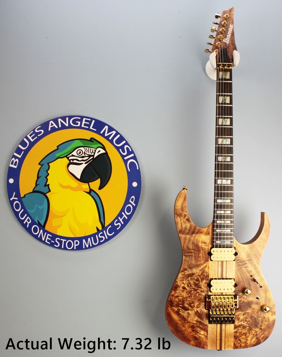 IMG_8529 Front view of Ibanez S1070PBZ-CLB Premium Electric Guitar with Poplar Burl Top