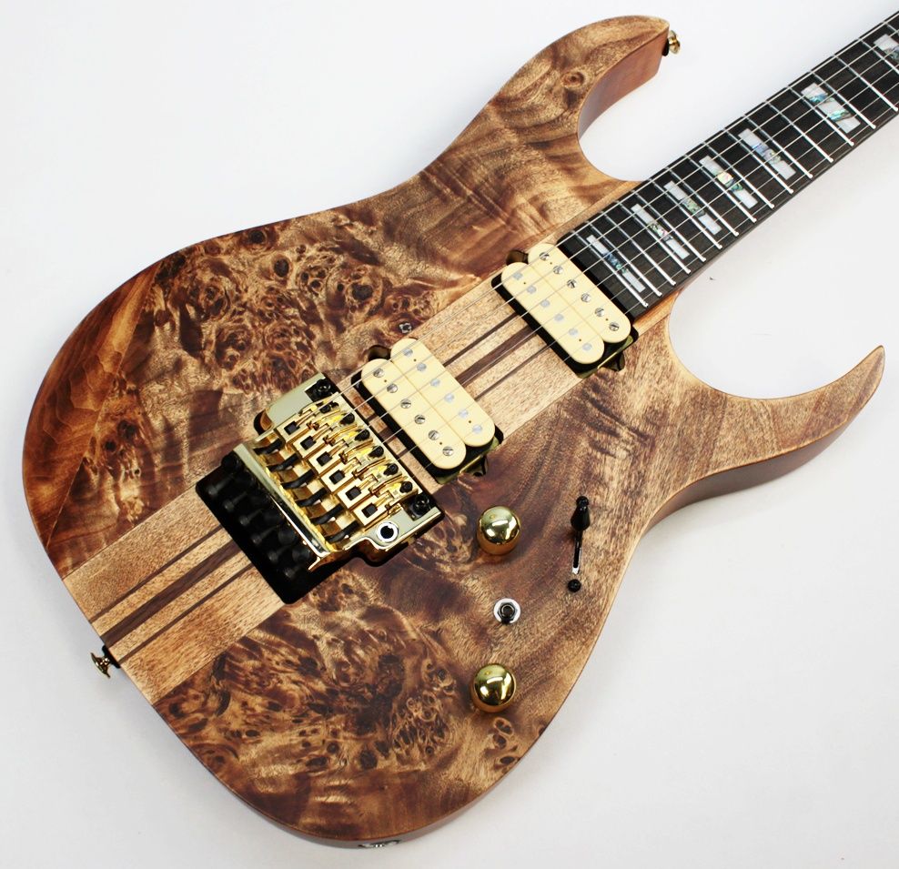 IMG_8534 Front view of Ibanez S1070PBZ-CLB Premium Electric Guitar with Poplar Burl Top