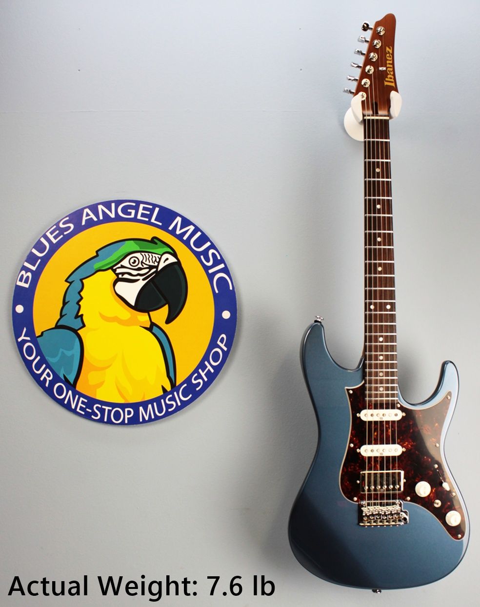 Ibanez AZ2204N-PBM Prestige electric guitar front view in Prussian Blue Metallic