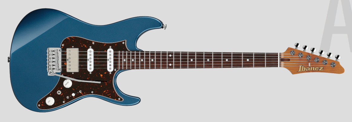 Ibanez AZ2204N-PBM Prestige electric guitar front view in Prussian Blue Metallic
