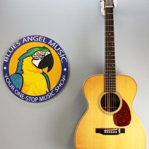 Bourgeois OM Touchstone Series Vintage/TS acoustic guitar in Natural finish, full front view.