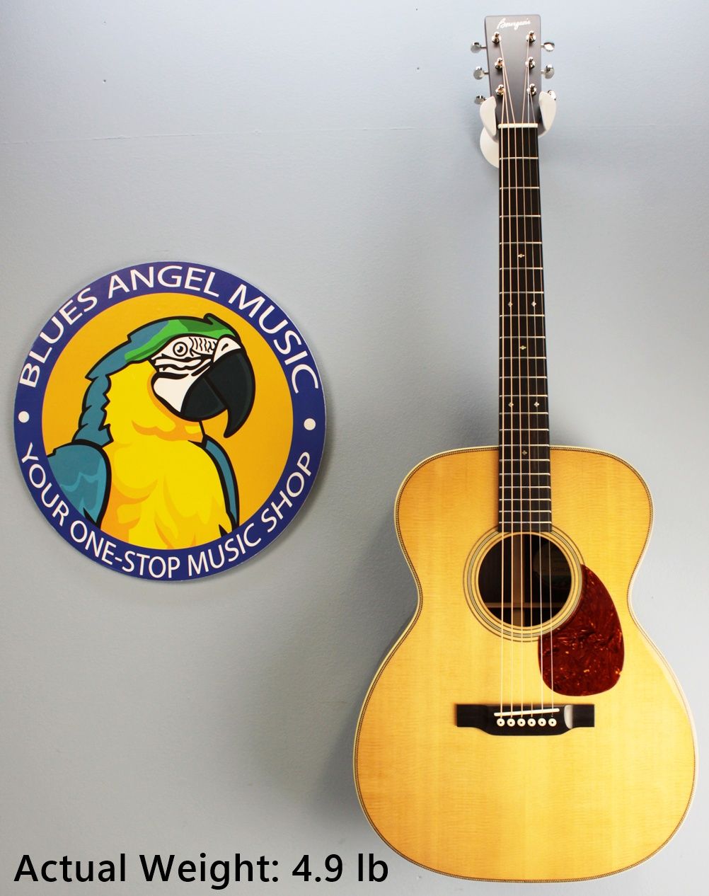 Bourgeois OM Touchstone Series Vintage/TS acoustic guitar in Natural finish, full front view.