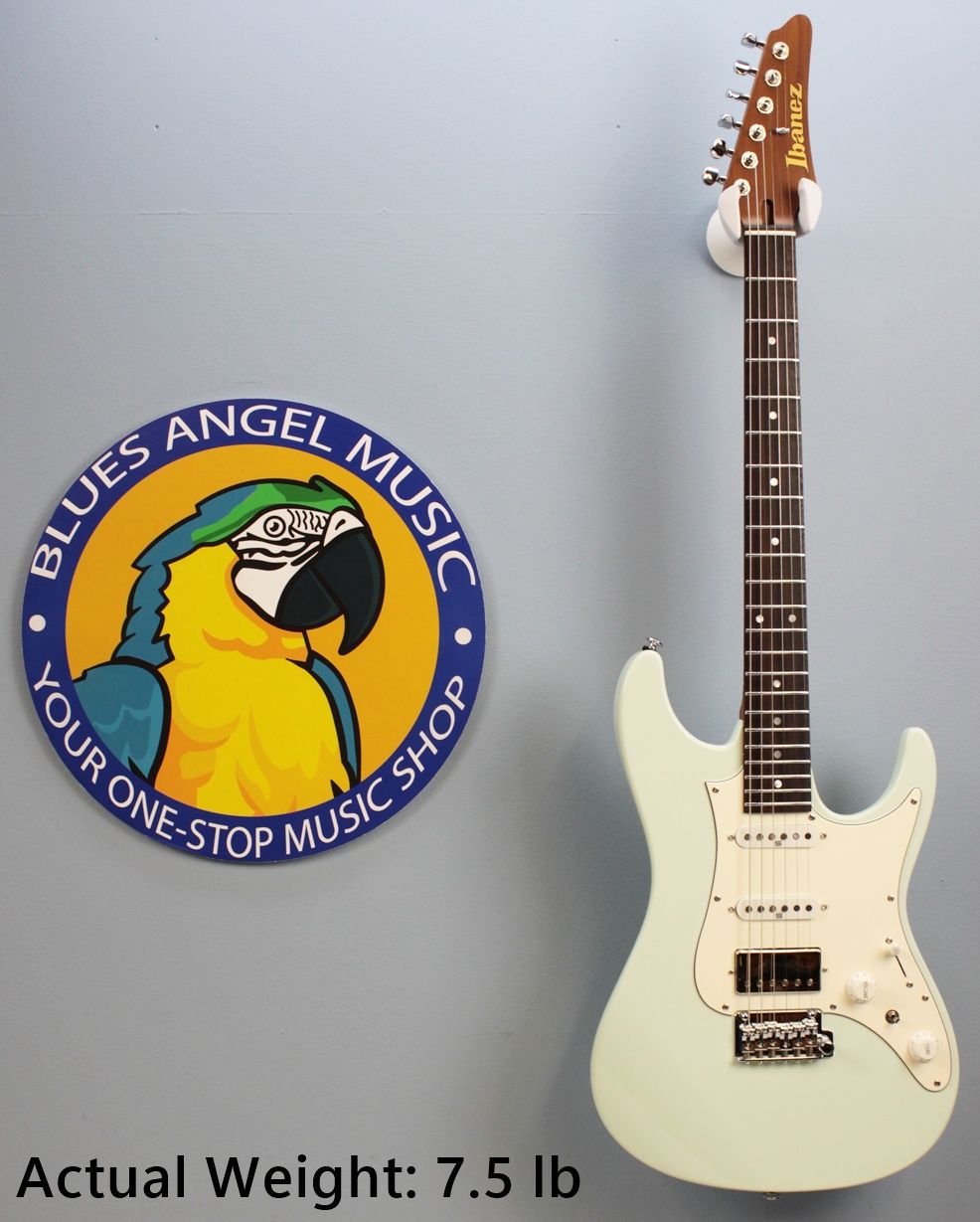 IMG_8648 Ibanez AZ2204NW-MGR Prestige electric guitar front view in Mint Green, alder body, rosewood fretboard, chrome hardware