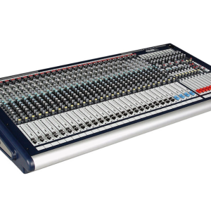 Soundcraft GB8 24-channel mixing console front angled view