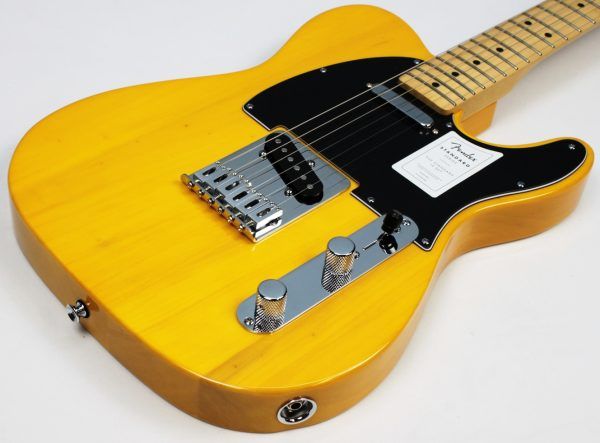Fender Standard Telecaster Butterscotch Blonde maple fingerboard front angled