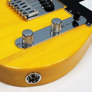 Fender Standard Telecaster Butterscotch Blonde maple fingerboard output jack and volume and tone controls