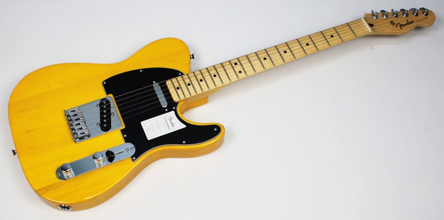Fender Standard Telecaster Butterscotch Blonde maple fingerboard front of entire guitar