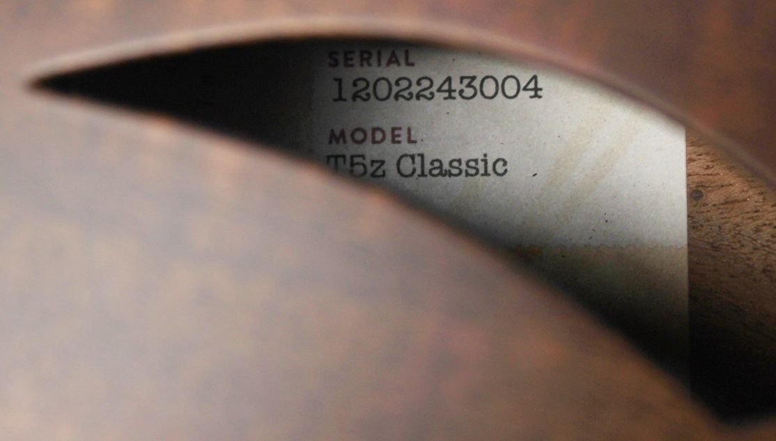 Taylor T5z Classic 2023 Natural serial and model numbers