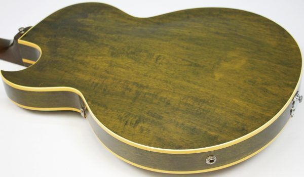 1966 Epiphone Sorrento - E452T - Hollowbody Archtop - Royal Olive Burst back of body angled