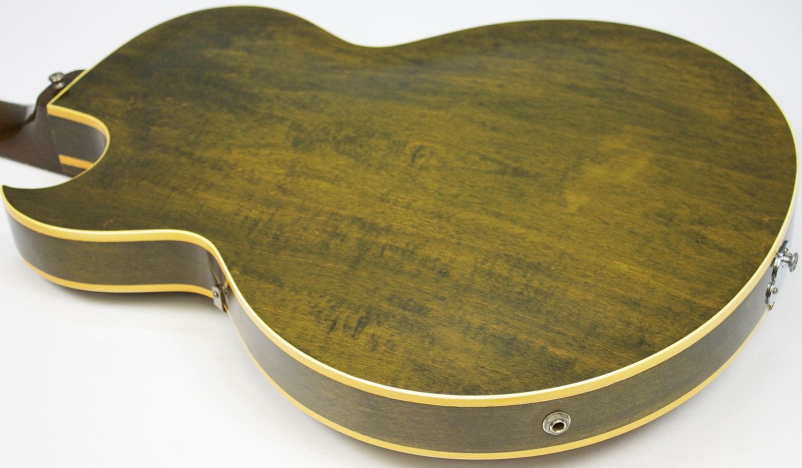 1966 Epiphone Sorrento - E452T - Hollowbody Archtop - Royal Olive Burst back of body angled
