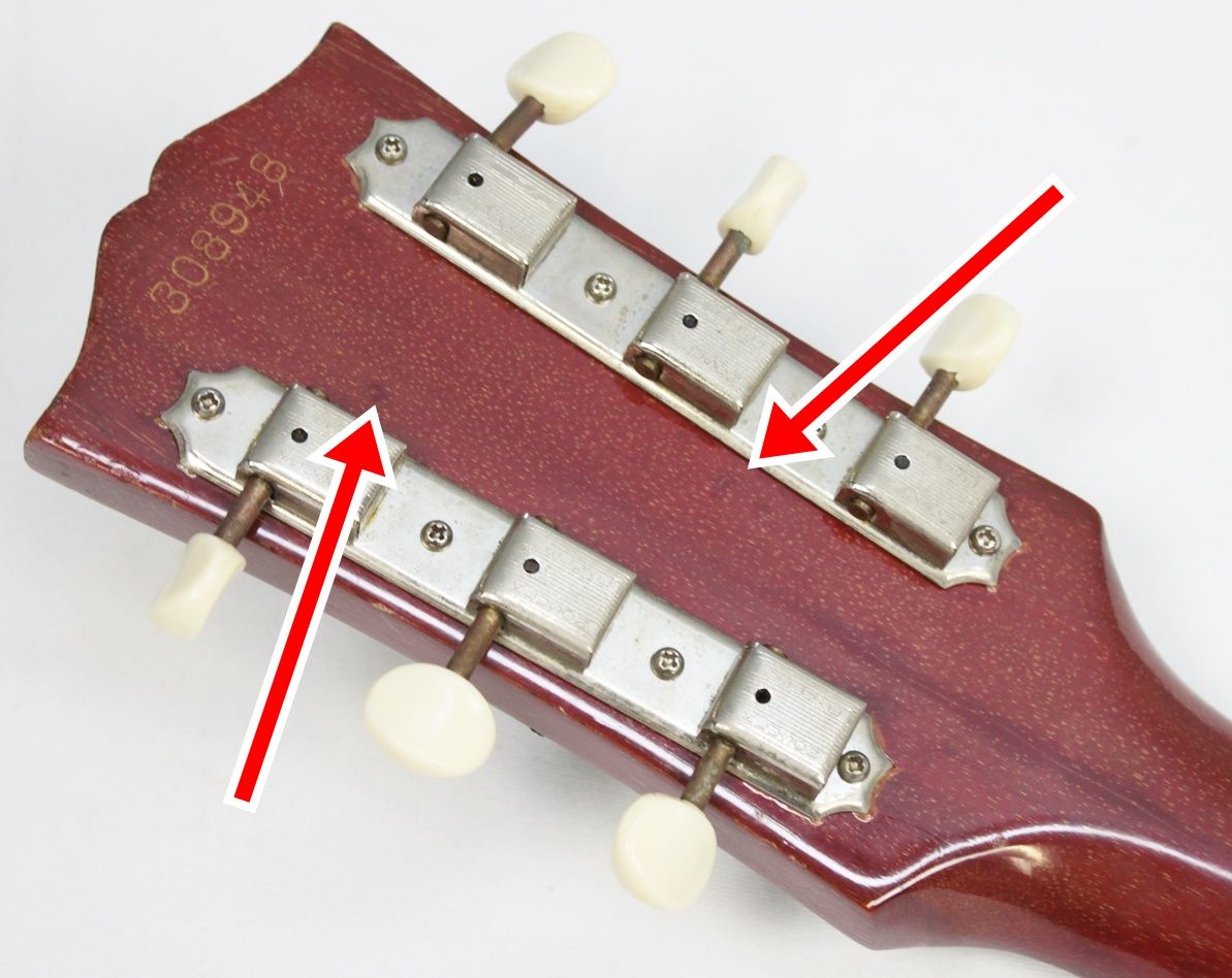 Gibson ES-125C 1965 - Cherry Sunburst back of headstock