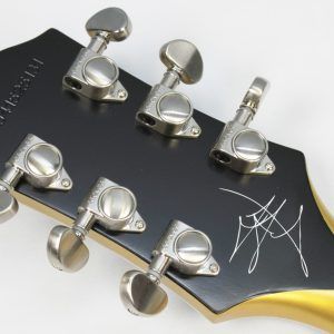 Epiphone Jared James Nichols Blues Power Les Paul Custom Gold back of black headstock