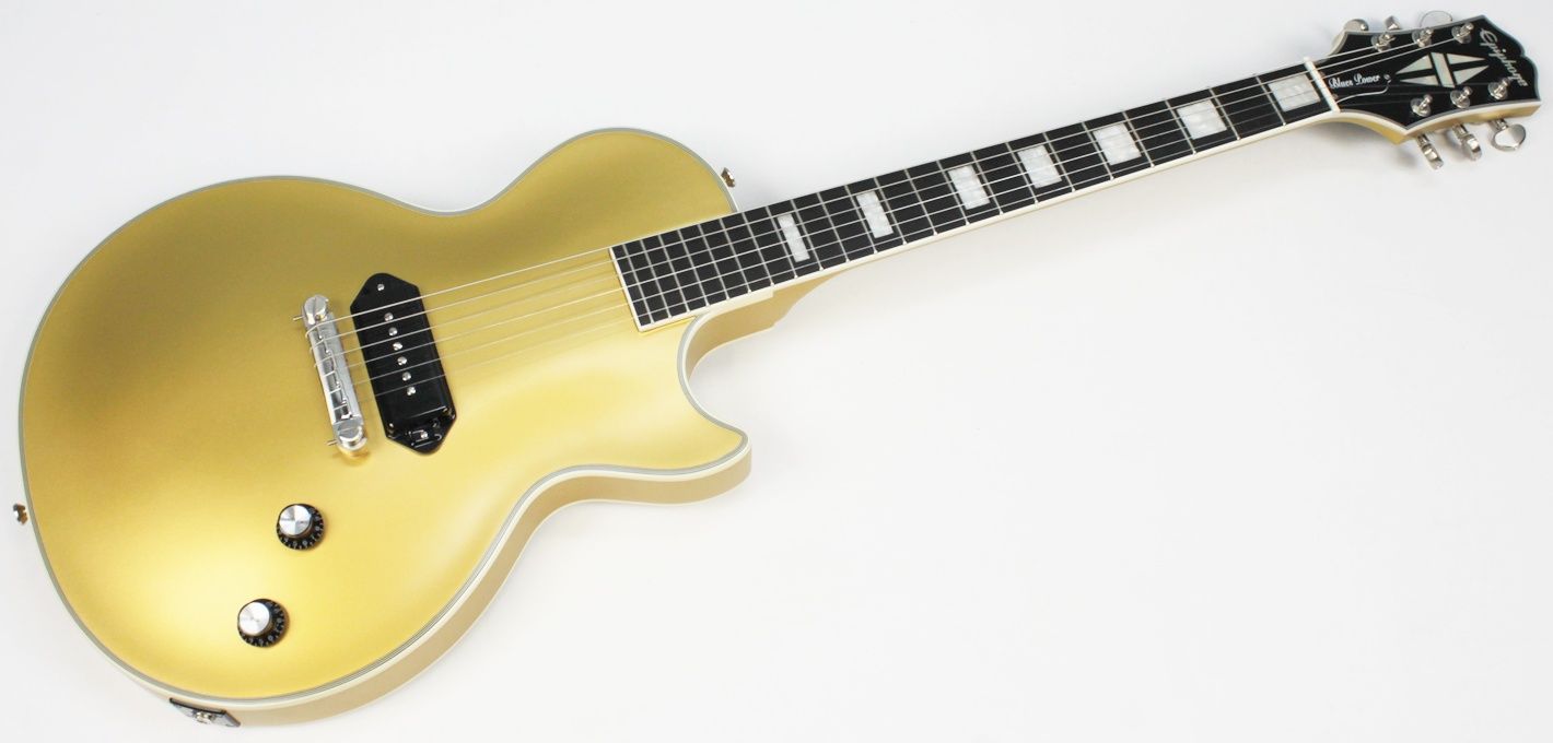 Epiphone Jared James Nichols Blues Power Les Paul Custom Gold front of the whole guitar