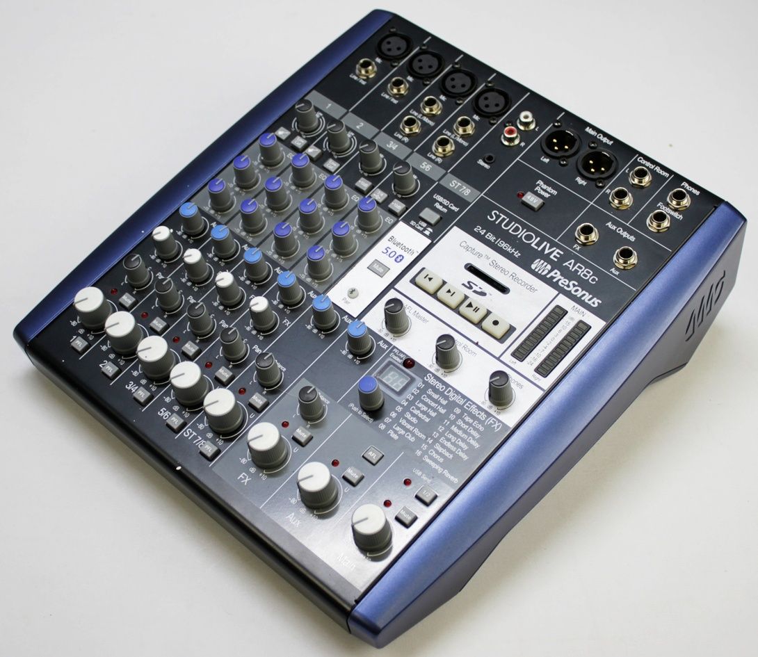 PreSonus StudioLive AR8c, StudioLive AR8c, PreSonus Mixer, Analog Mixer, USB Audio Interface, Hybrid Mixer, 8 Channel Mixer, Recording Mixer, Podcast Mixer, Live Sound Mixer, Studio Mixer, 24-bit 96kHz Interface, USB-C Audio Interface, Multitrack Recording, SD Card Recorder, Built-In Effects, Digital Effects Processor, Reverb Effects, Delay Effects, Bluetooth Audio Streaming, XMAX Mic Preamps, Phantom Power, Stereo Mixer, Home Studio Equipment, Podcast Production, Streaming Setup, Music Production, Recording Interface, Live Performance Gear, Control Room Outputs, PreSonus Audio, Professional Audio Equipment, USB Mixer with Effects, Audio Recording Console, StudioLive Series, Mixer and Interface Combo, Compact Mixer, Pro Audio Gear, Broadcast Mixer, Content Creator Equipment, Recording Studio Mixer, Live Recording System, AR8c Mixer, PreSonus StudioLive Series, USB-C Mixer Interface, Multitrack USB Mixer, Hybrid Analog Digital Mixer