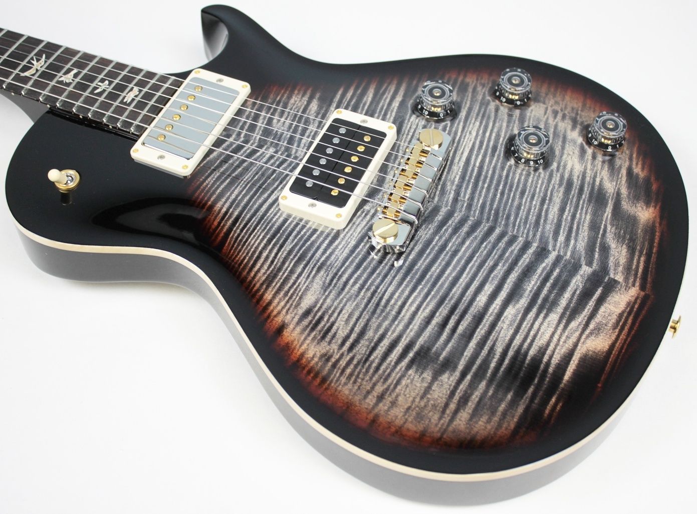 PRS Mark Tremonti Signature Stoptail 10-Top 2025 - Charcoal Contour Burst front of body angled