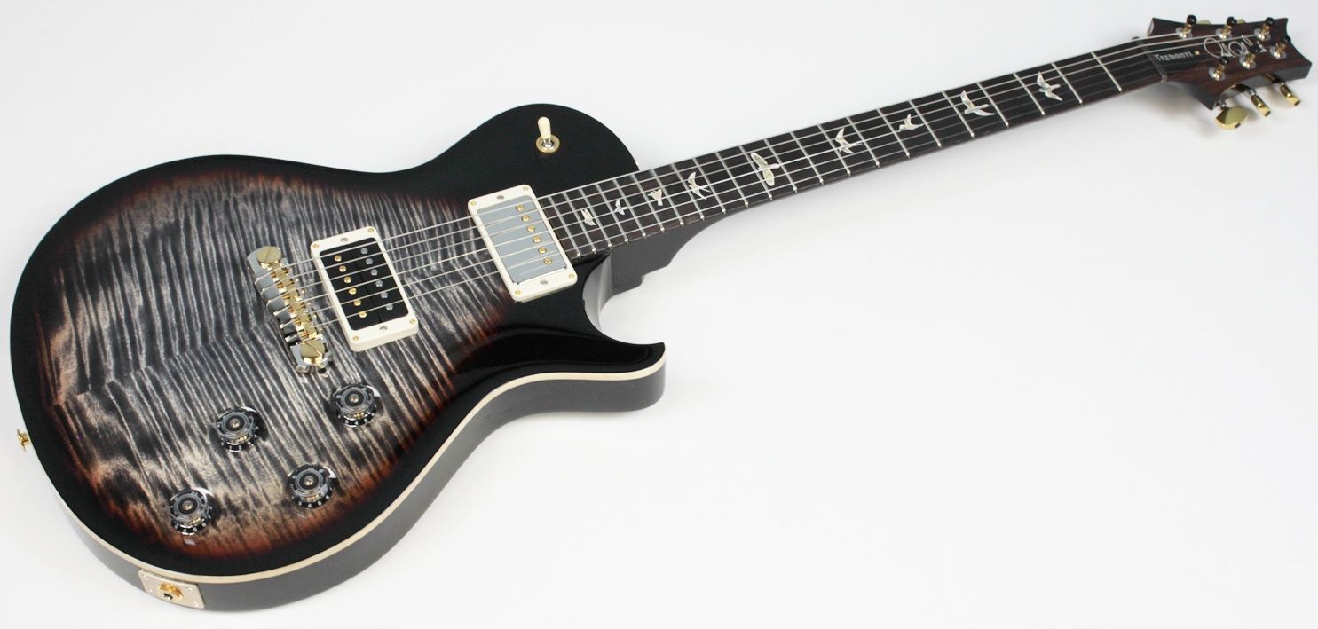 PRS Mark Tremonti Signature Stoptail 10-Top 2025 - Charcoal Contour Burst front of entire instrument