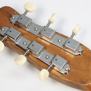 Silvertone U1 1960 - Brown - Bottle Neck Headstock - Amazing Upgrades back of headstock with kluson deluxe tuners