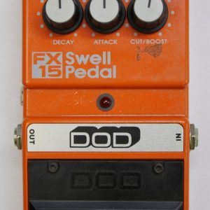 DOD FX15, DOD FX15 Swell Pedal, DOD FX-15, vintage DOD pedal, 1980s guitar pedal, rare DOD pedal, swell pedal, volume swell pedal, reverse guitar effect, violin swell effect, ambient guitar pedal, vintage effects pedal, analog guitar pedal, collectible guitar pedal, DOD effects, made in USA pedal, attack release pedal, cut boost pedal, momentary footswitch pedal, Boss Slow Gear alternative, FX15 orange pedal, guitar effects pedal, vintage stompbox, retro guitar gear, pedalboard collectible, original box included, boxed vintage pedal, 1984 DOD FX15, 1985 DOD FX15, 1986 DOD FX15, discontinued guitar pedal, rare guitar effects pedal, ambient effects, experimental guitar pedal, pedal steel swell effect, vintage DOD FX series